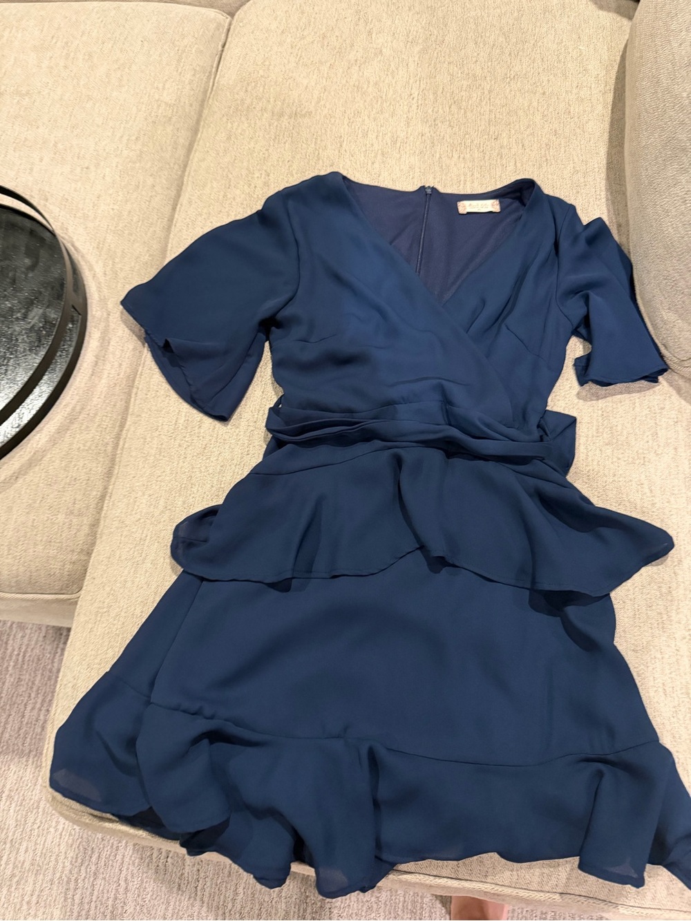 Altar'd State Navy Peplum Midi Dress